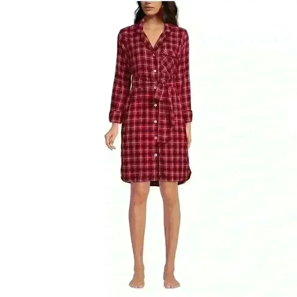 Lands End Long Sleeve Christmas Flannel Plaid dress- NWT | Holiday - Picture 3 of 5